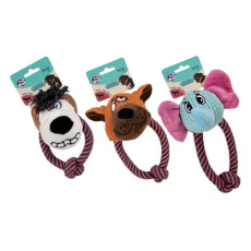 Dog Plush Toy with Rope 21cm, assorted